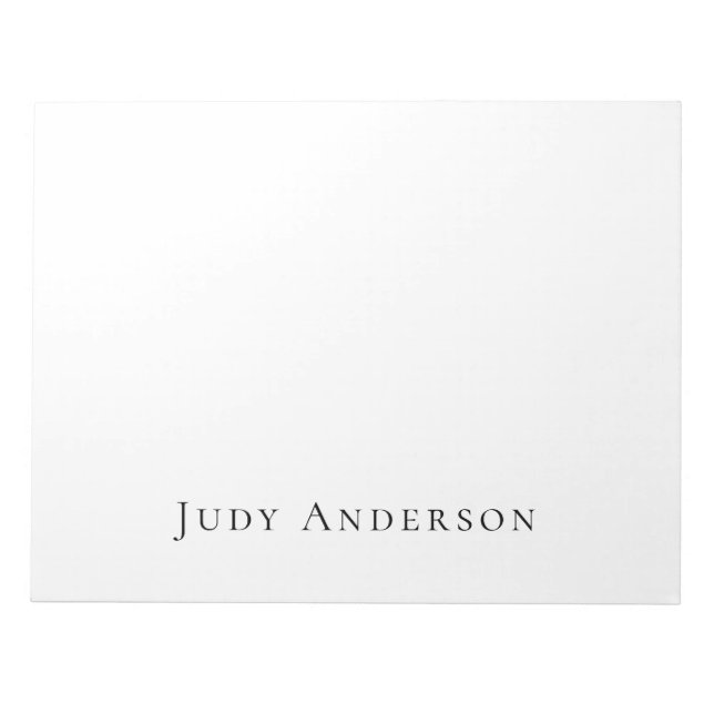 Bloc-note Professionnel Plain Moderne Élégant Votre Nom (Devant)