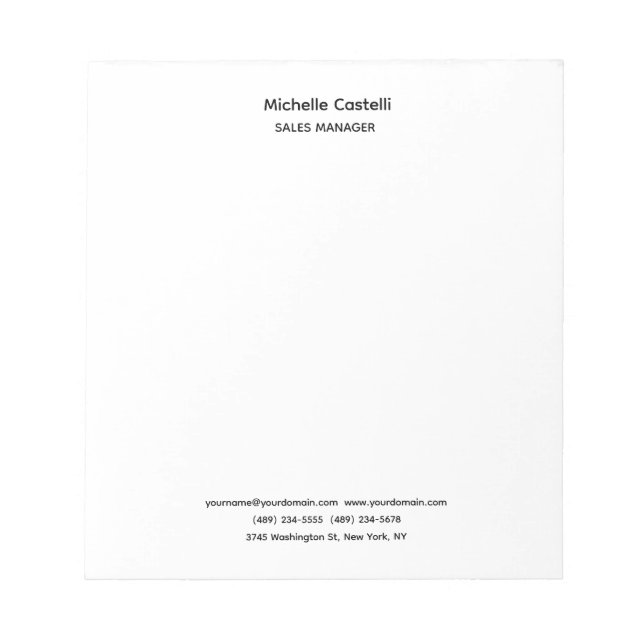 Bloc-note Professionnel Unique Classique Simple (Devant)