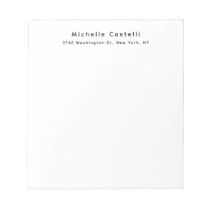Bloc-note Professionnel Unique Classique Simple Noir & Blanc