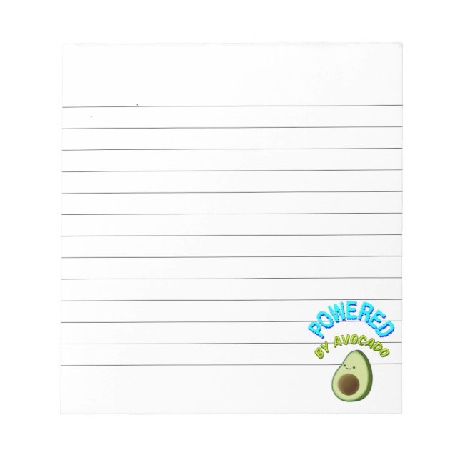 Bloc-note Propulsé Par Avocado Lined (Devant)