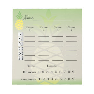 Bloc-note protection de score de bunco ou carte de score -