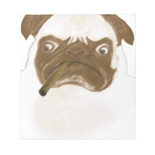 Bloc-note Puggy Grumpy personnalisée avec Cigar