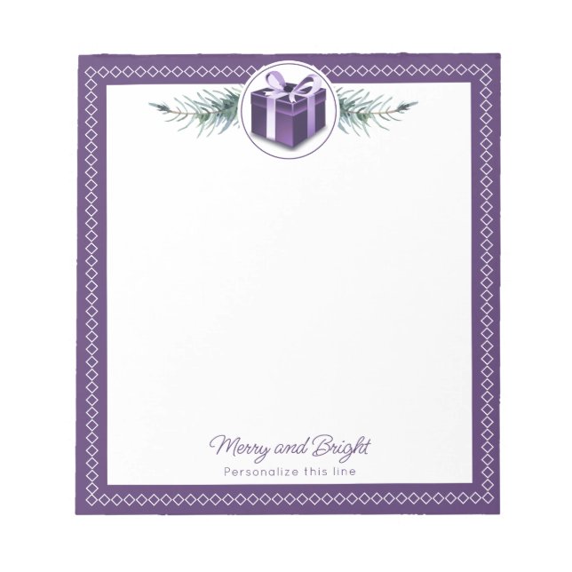 Bloc-note Purple Christmas Gift Personalized (Devant)