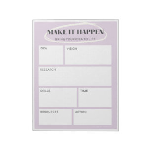 Bloc-note Purple Faites-le arriver Idée Carte Planificateu