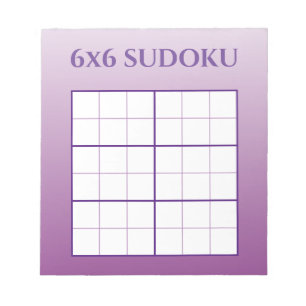 Bloc-note Purple Ombre 6x6 Sudoku Grid Modèle