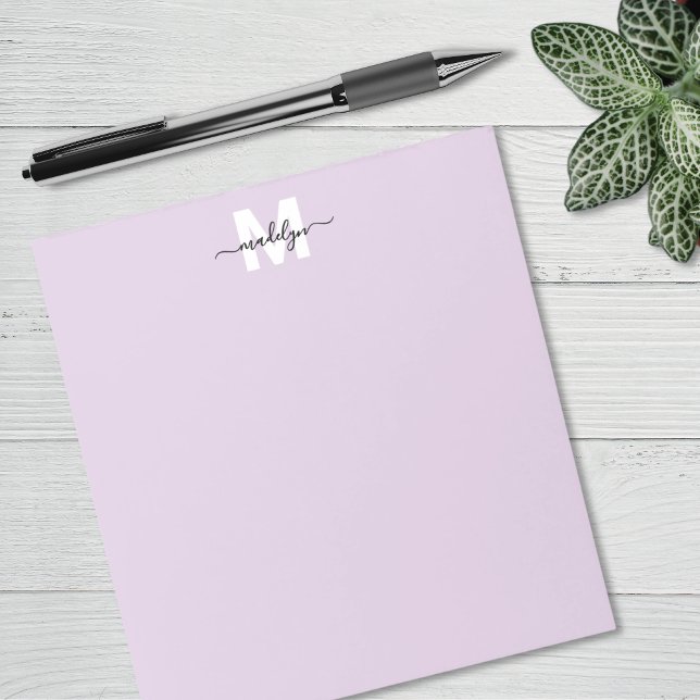 Bloc-note Purple Simple Monogram (Purple Simple Monogram Notepad)