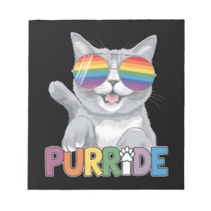 Bloc-note Purride Chat Lunettes de soleil Gay pride Rainbow 