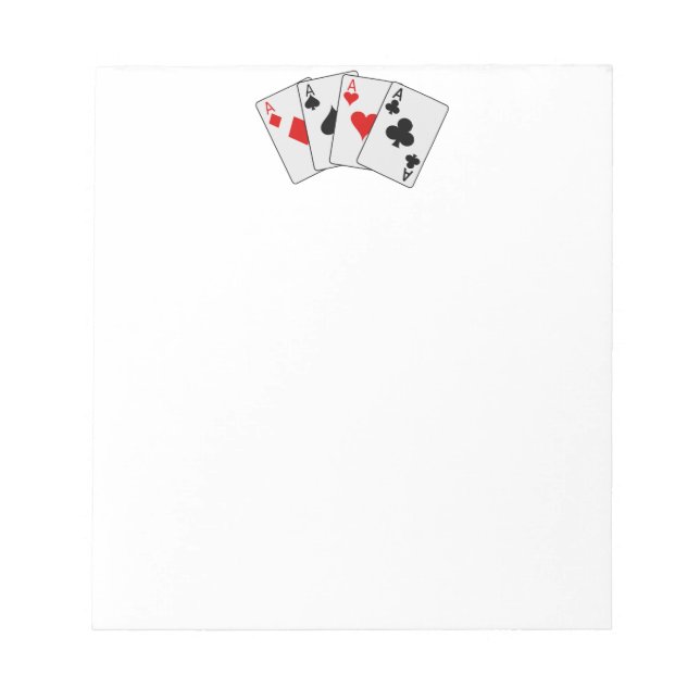 Bloc-note Quatre As (Quatre d'un genre) Poker Jouer des cart (Devant)
