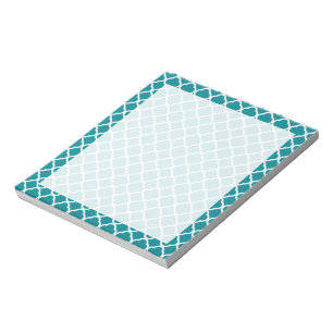 Bloc-note Quatrefoil noir turquoise