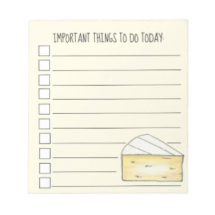 Bloc-note Que faire Liste Brie Fromage Cuisine française