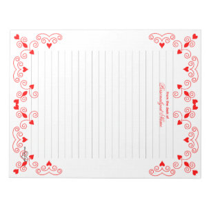 Bloc-note Queen of Hearts - Red Lined