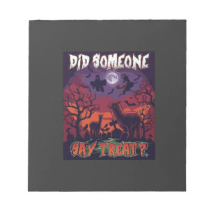 Bloc-note Quelqu'un a dit friandise Halloween Lama Sorcière 