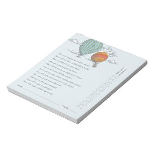 Bloc-note Quiz parent du ballon à air chaud Vintage vers le 