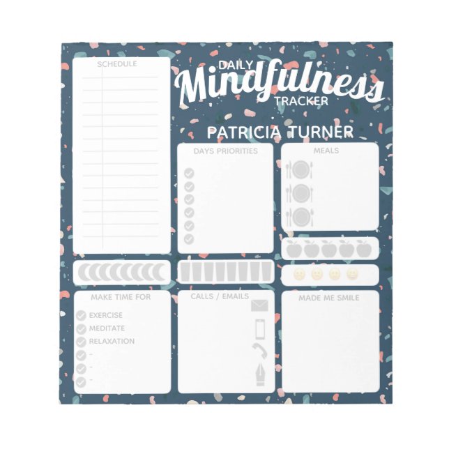 Bloc-note Quotidien Mindfulness habit tracker (Devant)