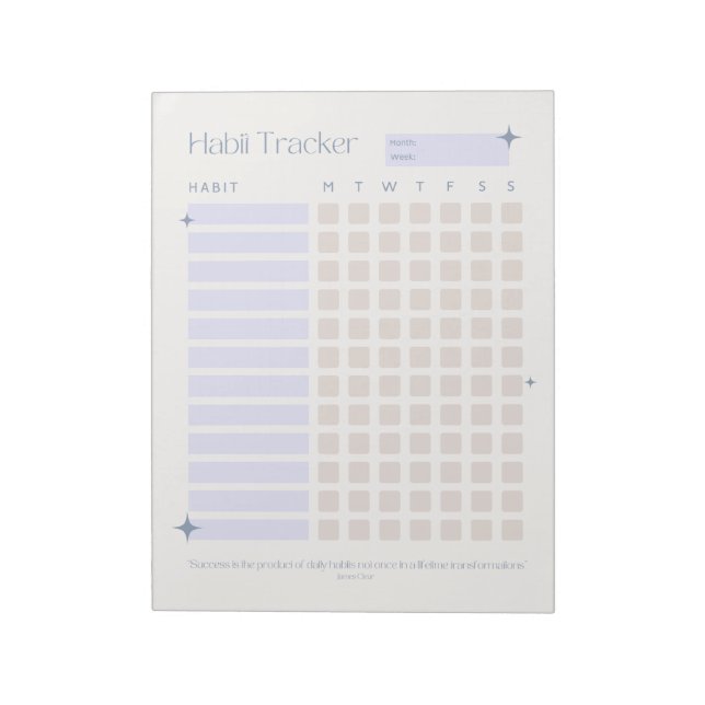 Bloc-note Quotidien Minimaliste Habit Tracker (Tourné)