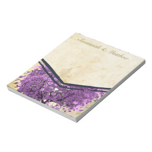 Bloc-note Radiant Violet Romantique Mariage de la feuille de
