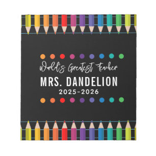 Bloc-note Rainbow Crayons Kindergarten Enseignant