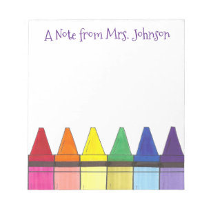 Bloc-note Rainbow Crayons Une Note De L'Artiste Professeur D