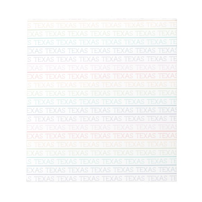 Bloc-note Rainbow Texas, Texas (Devant)