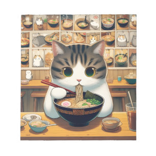 Bloc-note Ramen mangeant de chat Munchkin