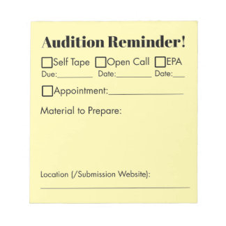 Bloc-note Rappel de l'audition !