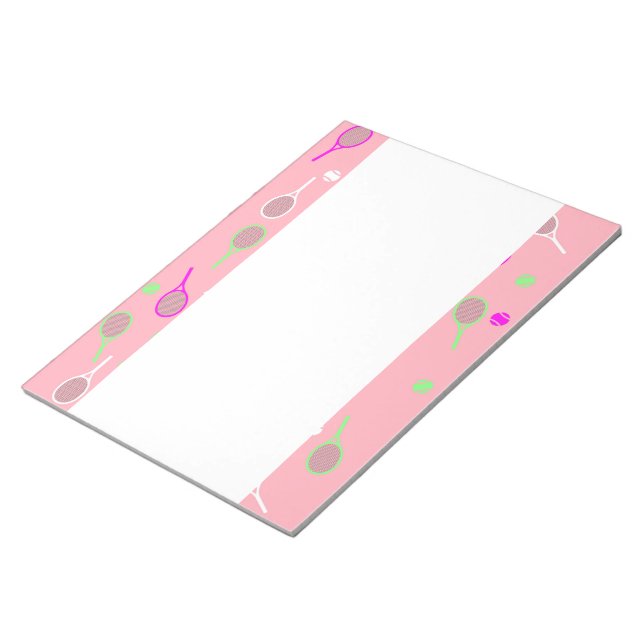 Bloc-note Raquettes cool Rose Retro Joueur de tennis Motif (Incliné)