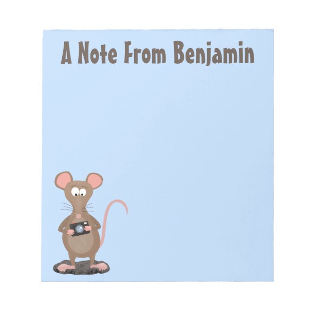 Bloc-note Rat drôle avec dessin animé de la caméra (Devant)