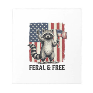 Bloc-note Raton laveur patriotique sauvage et libre Chemise 