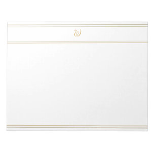 Bloc-note Rayures d'or et modèle simples de monogramme