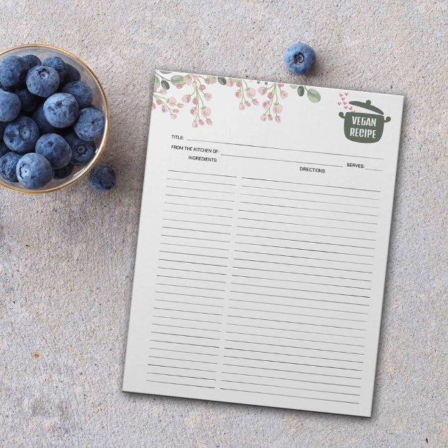 Bloc-note Recettes végétaliennes culinaires Élégant Bloc-not (Créateur téléchargé)