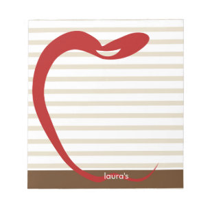 Bloc-note Red Apple Teacher Lignes Brown personnalisées Bloc