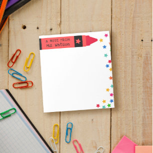 Bloc-note Red Crayon & Stars Colorée Note de l'enseignant