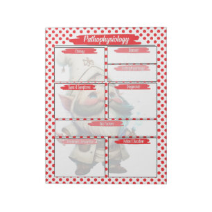 Bloc-note Red Dr Gnome Nursing - Modèle de pathophysiologie