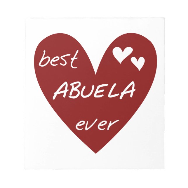 Bloc-note Red Heart Best Abuela Ever Dons (Devant)