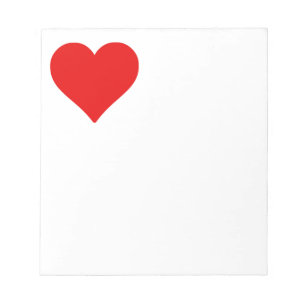 Bloc-note Red Heart Shape Love Classic Simple Minimalisme