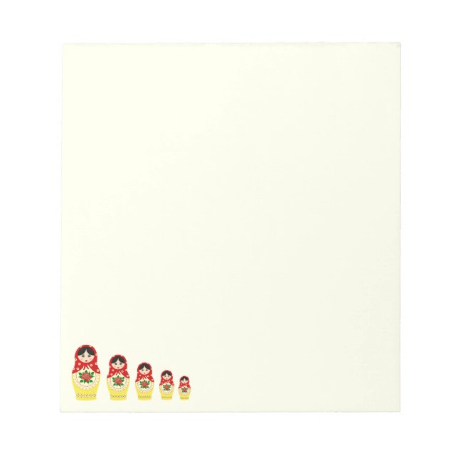 Bloc-note Red russian matryoshka nesting dolls (Devant)