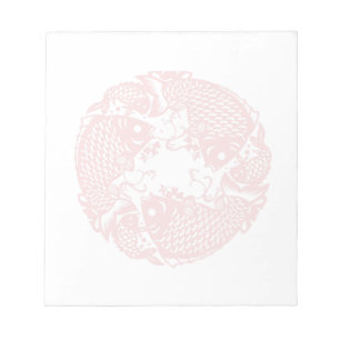 Bloc-note Red Whirling Koi Carp Fish Group Classic SqN