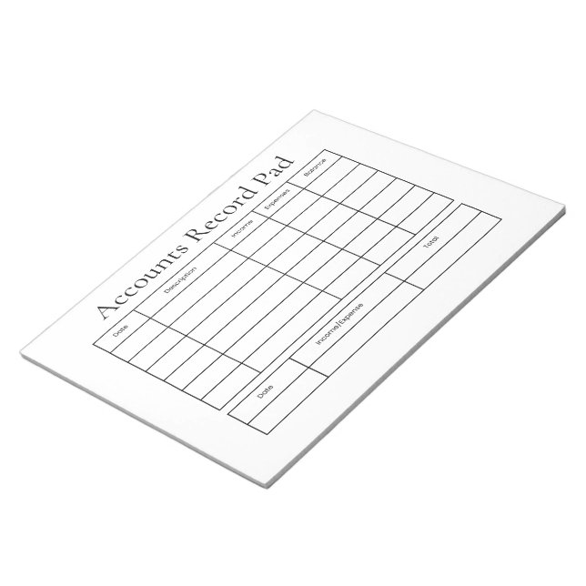 Bloc-note Registre de comptes (Incliné)