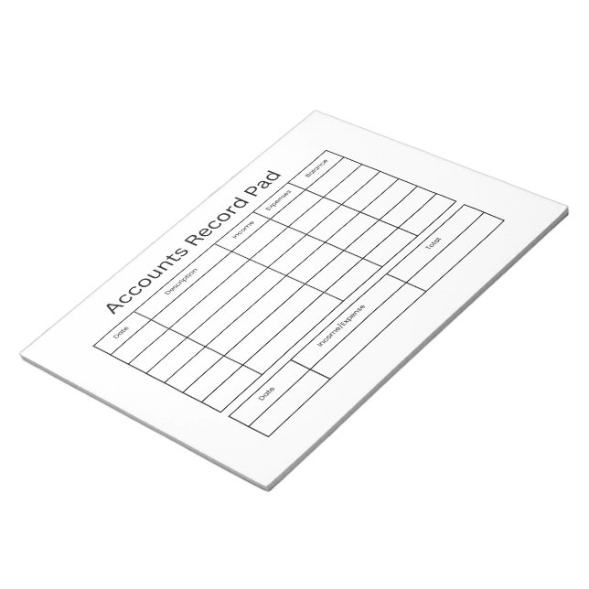 Bloc-note Registre de comptes à feuilles (Incliné)