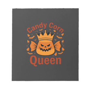 Bloc-note Reine Candy Corn Couronne Halloween Chauves-souris
