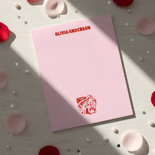 Bloc-note Reine de Coeur Saint-Valentin Nom Personnalisé