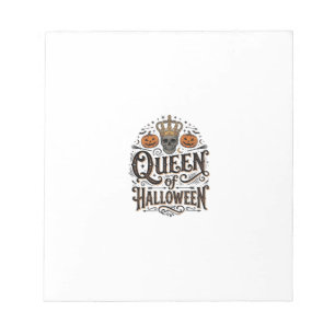 Bloc-note Reine de Halloween Vintage Crâne Chemise Citrouill