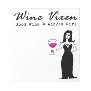 Bloc-note Renarde "bon vin de vin = fille mauvaise "