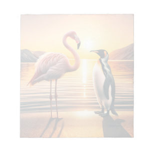 Bloc-note Rencontre avec le coucher de soleil de Flamant ros