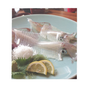 Bloc-note Repas japonais de sashimi de calmar servi déjeuner