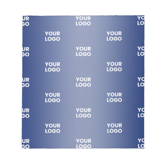 Bloc-note Répétition du logo de l'entreprise | Marine Blue G (Devant)