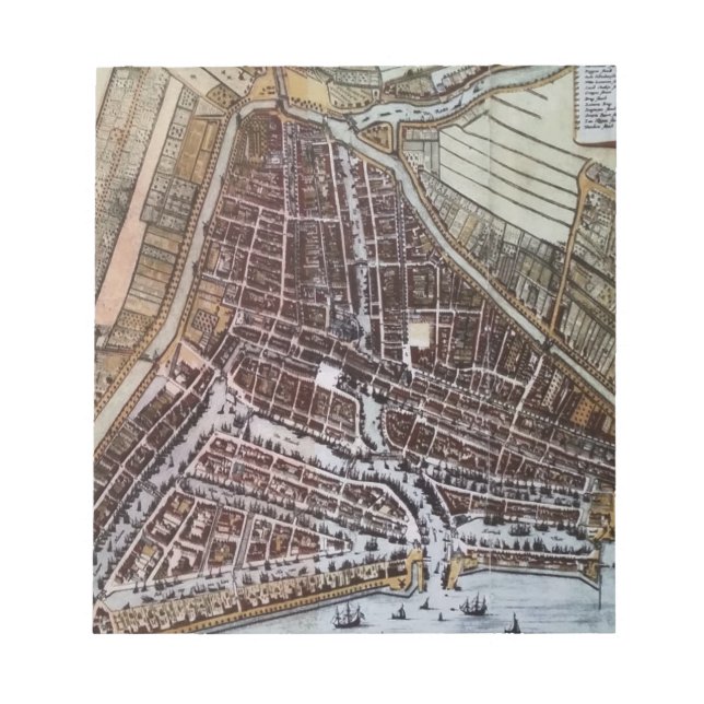 Bloc-note Réplique carte de la ville de Rotterdam 1652 (Devant)