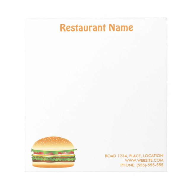 Bloc-note Restaurant personnalisé Hamburger (Devant)