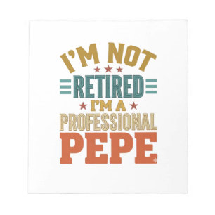 Bloc-note Retraite Professionnelle Pepe Typographie Vintage 