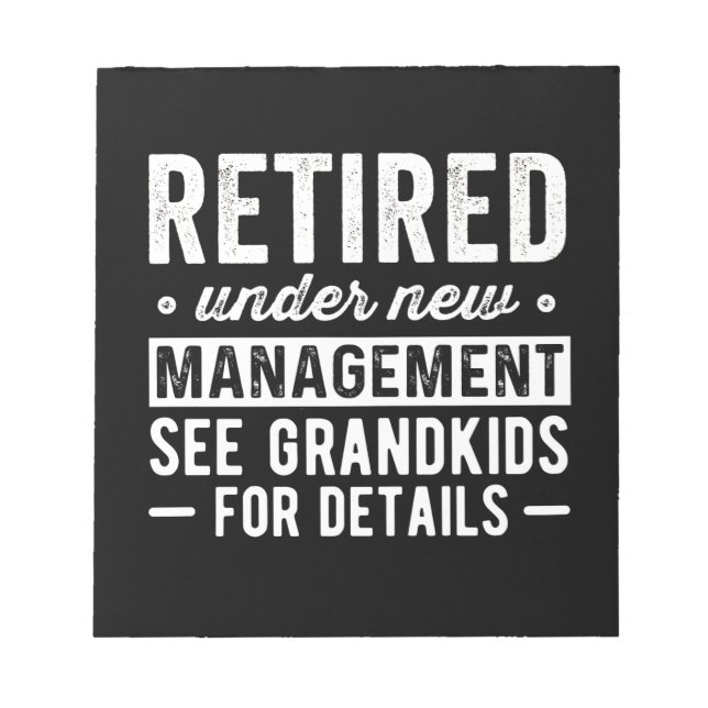 Bloc-note Retraité sous la nouvelle direction voir Grandkids (Devant)